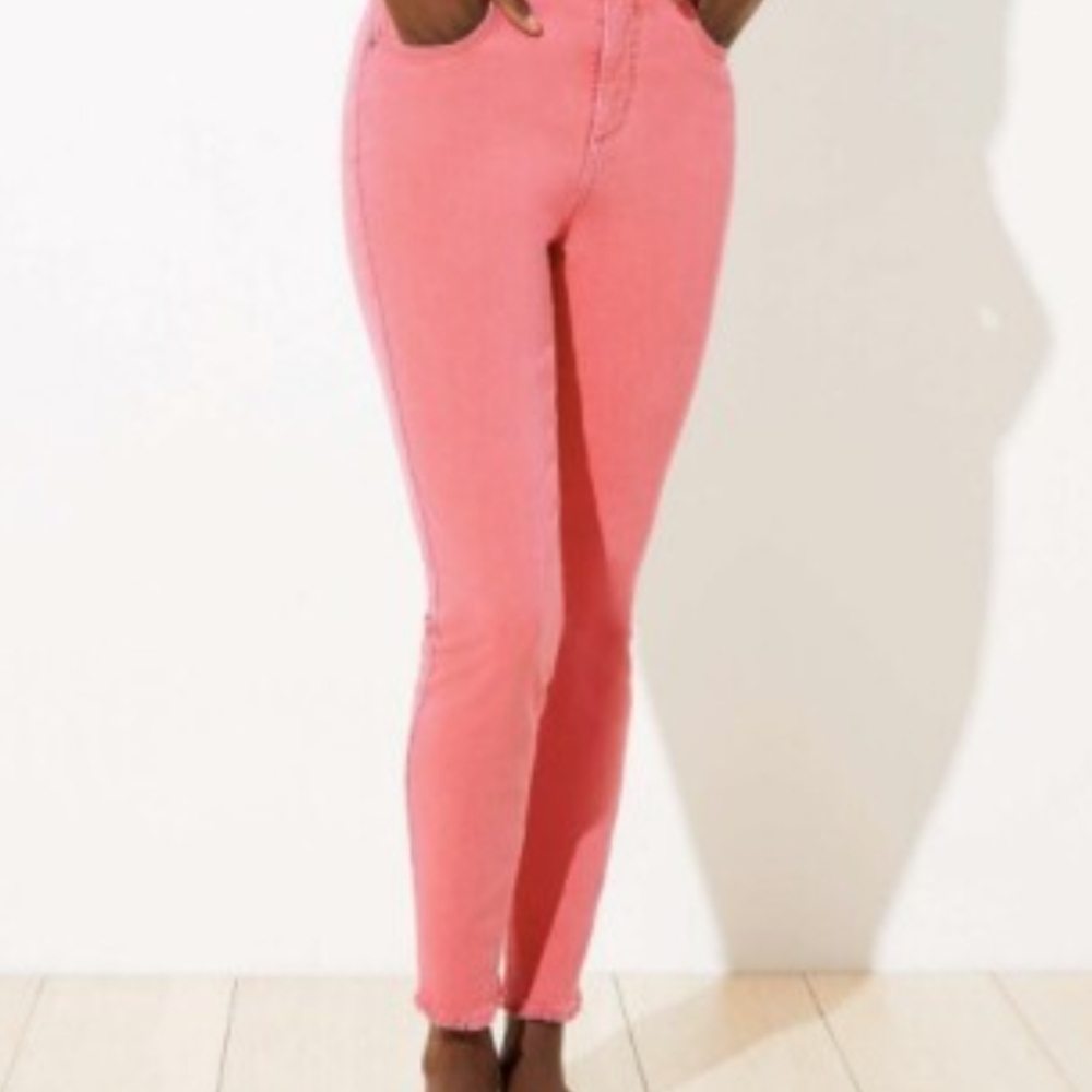 LOFT Ladies Slimming High Waist Jeans In Blushing Pink - Picture 9 of 9